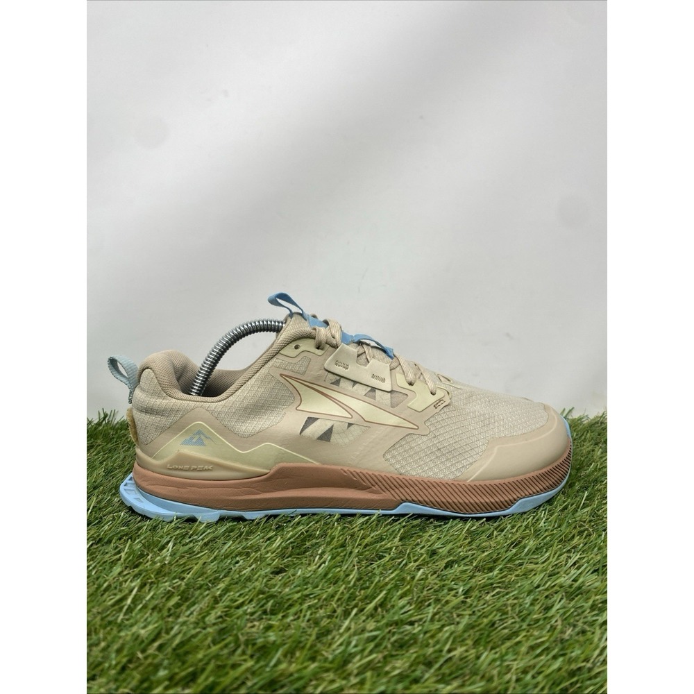 Altra Lone Peak 7 Womens Size 9 Tan Blue Trail Running Hiking Shoes Zero Drop